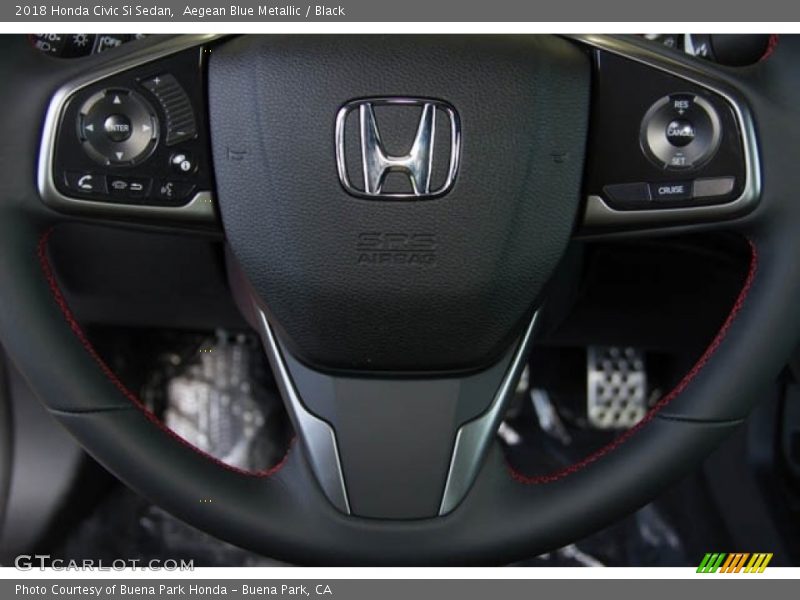 Aegean Blue Metallic / Black 2018 Honda Civic Si Sedan