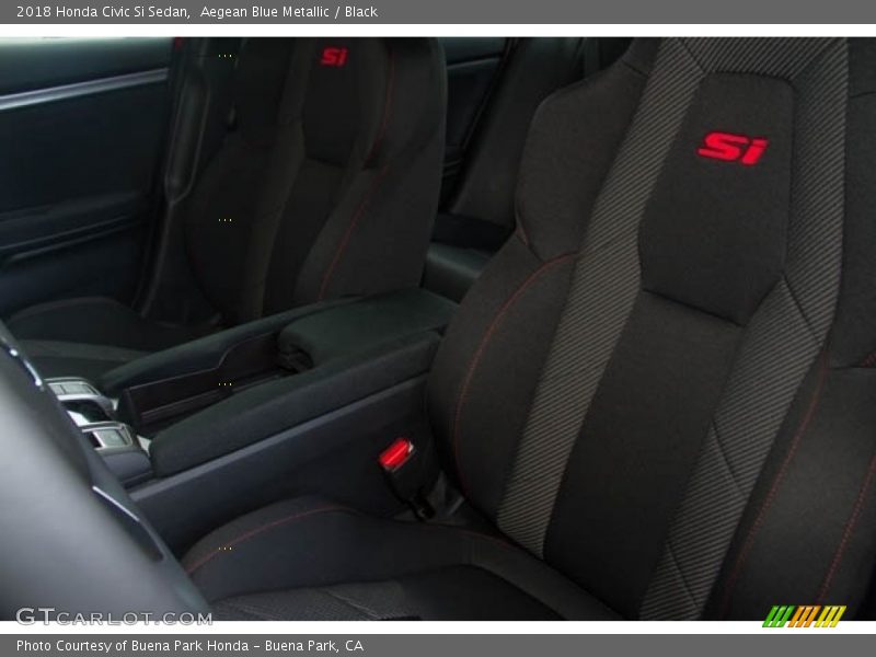 Aegean Blue Metallic / Black 2018 Honda Civic Si Sedan