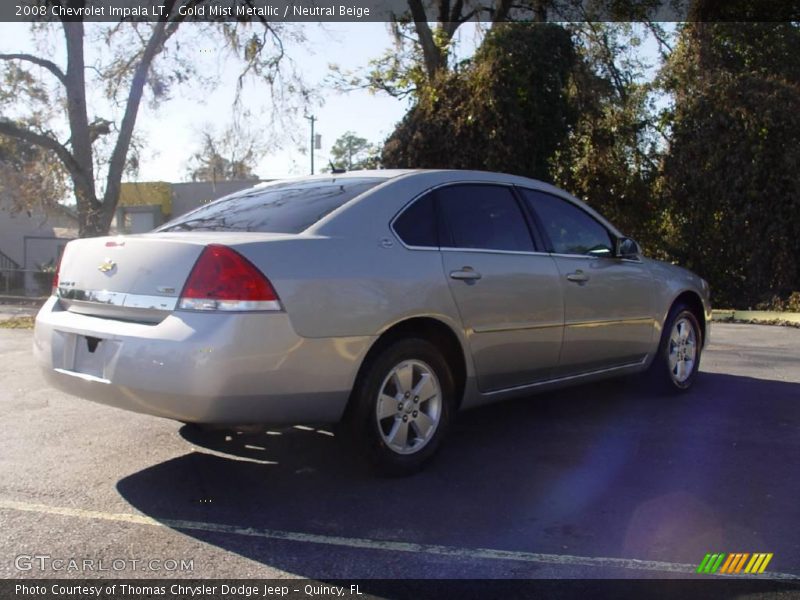 Gold Mist Metallic / Neutral Beige 2008 Chevrolet Impala LT