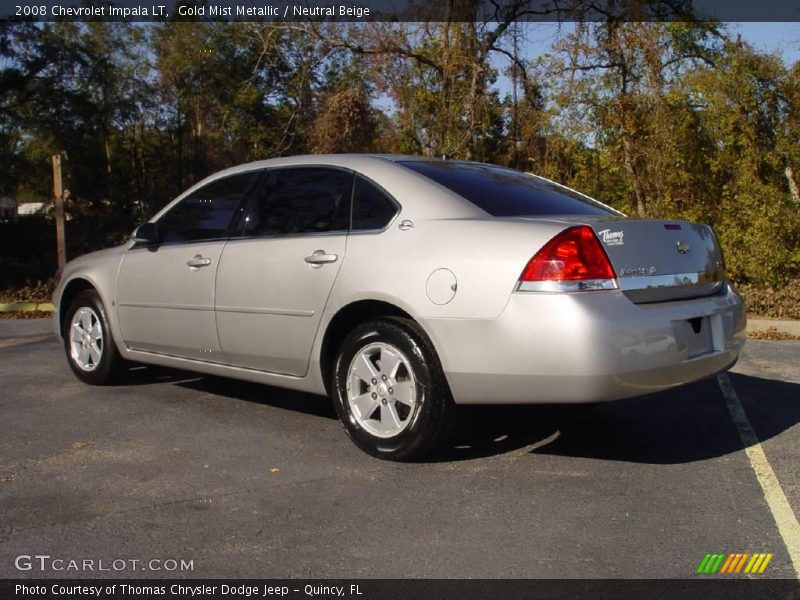 Gold Mist Metallic / Neutral Beige 2008 Chevrolet Impala LT