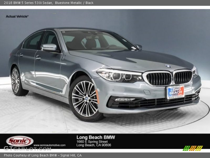 Bluestone Metallic / Black 2018 BMW 5 Series 530i Sedan