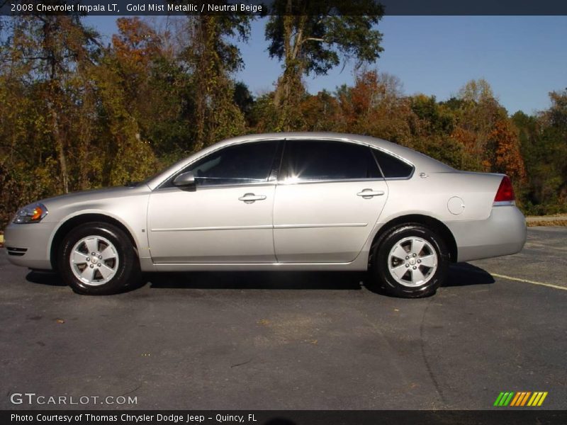 Gold Mist Metallic / Neutral Beige 2008 Chevrolet Impala LT