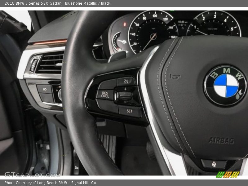 Bluestone Metallic / Black 2018 BMW 5 Series 530i Sedan