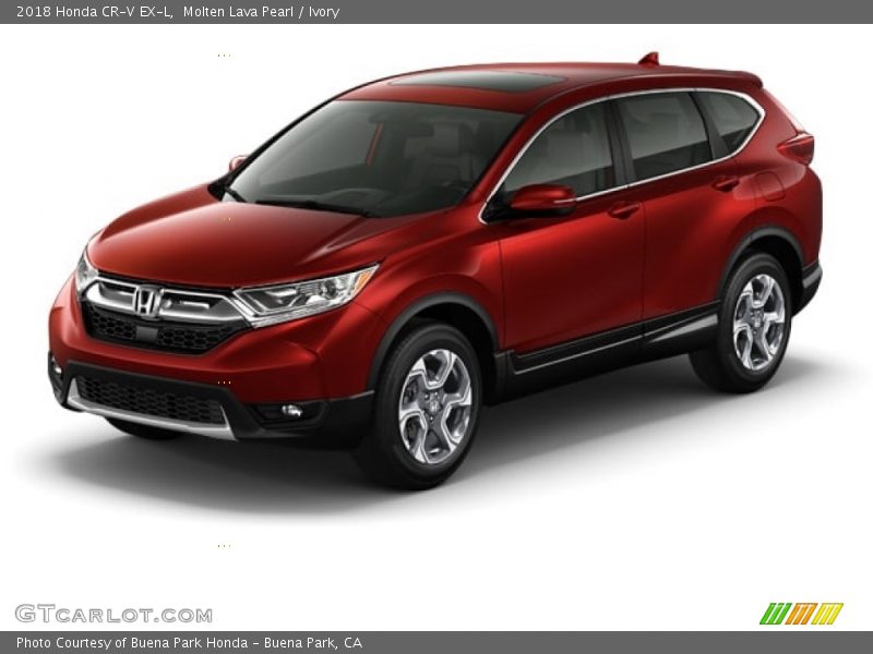 Molten Lava Pearl / Ivory 2018 Honda CR-V EX-L