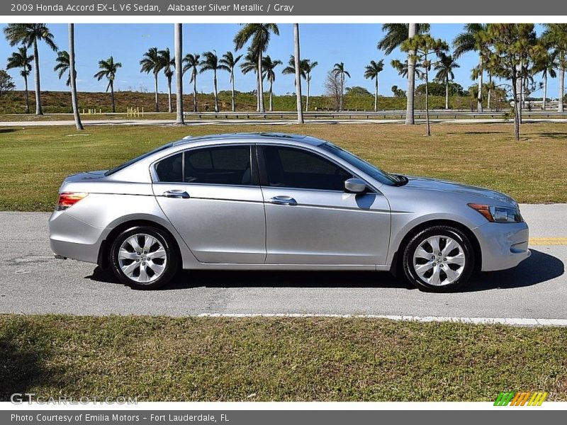 Alabaster Silver Metallic / Gray 2009 Honda Accord EX-L V6 Sedan
