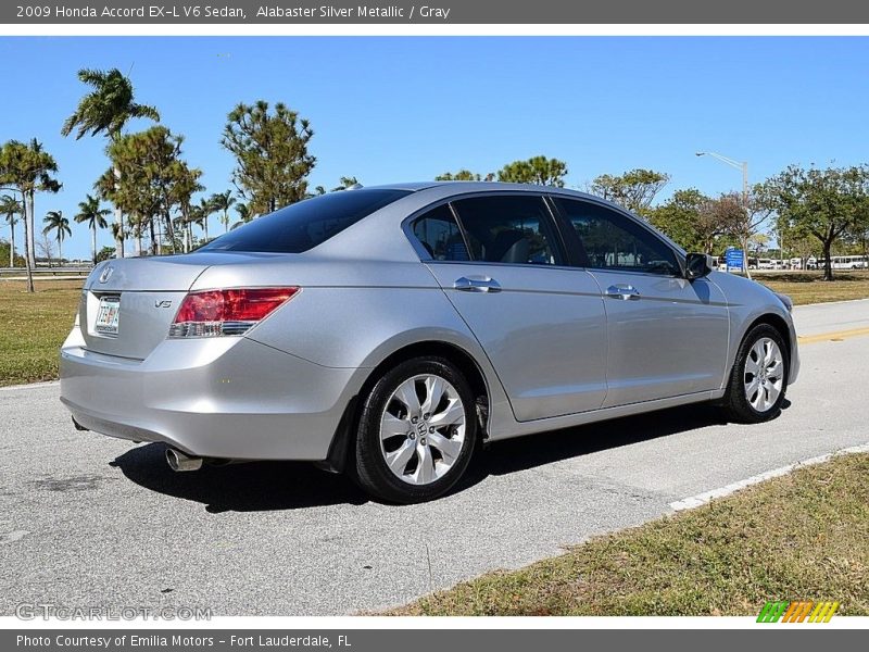 Alabaster Silver Metallic / Gray 2009 Honda Accord EX-L V6 Sedan