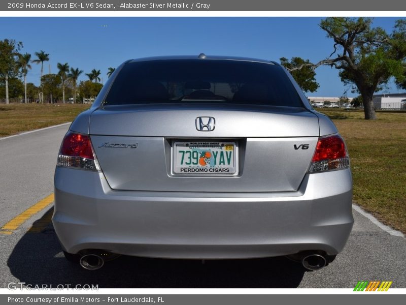 Alabaster Silver Metallic / Gray 2009 Honda Accord EX-L V6 Sedan