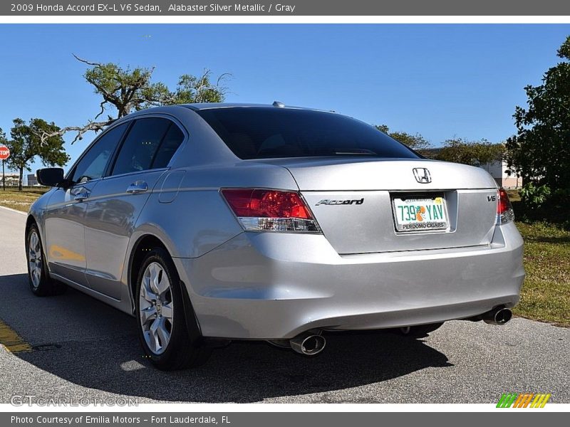 Alabaster Silver Metallic / Gray 2009 Honda Accord EX-L V6 Sedan