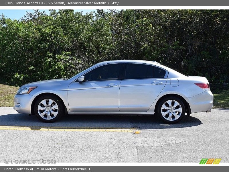 Alabaster Silver Metallic / Gray 2009 Honda Accord EX-L V6 Sedan