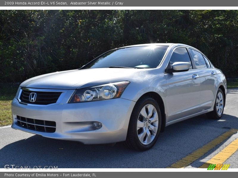 Alabaster Silver Metallic / Gray 2009 Honda Accord EX-L V6 Sedan