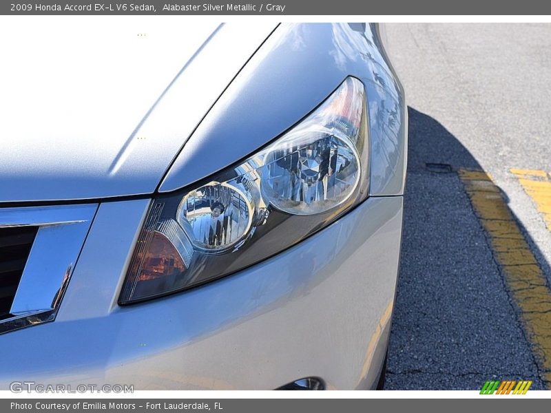 Alabaster Silver Metallic / Gray 2009 Honda Accord EX-L V6 Sedan