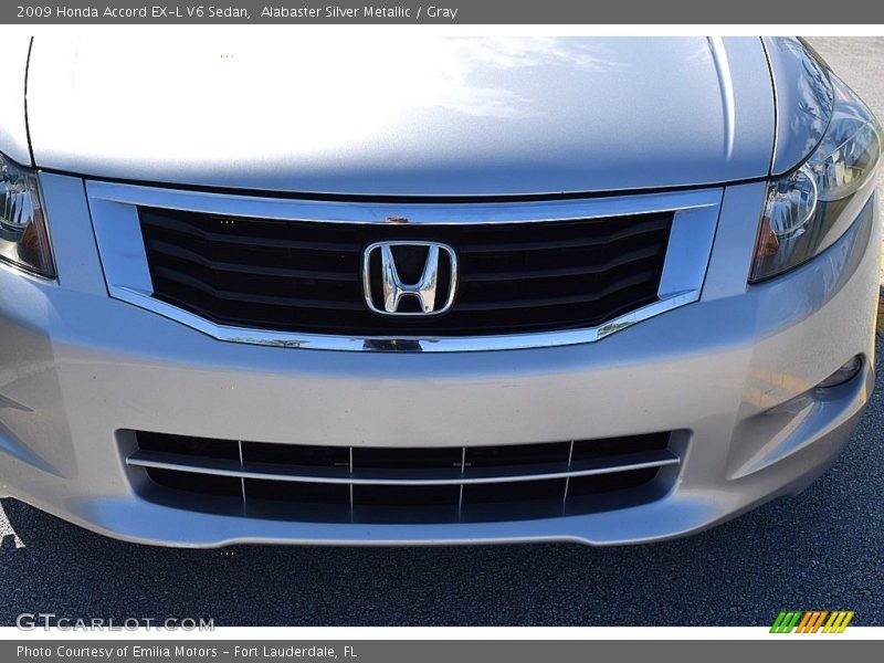 Alabaster Silver Metallic / Gray 2009 Honda Accord EX-L V6 Sedan
