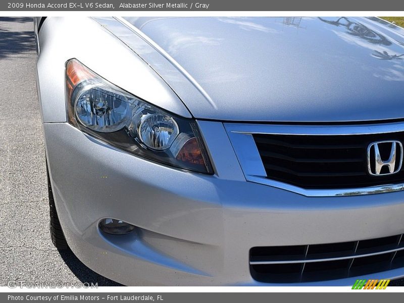 Alabaster Silver Metallic / Gray 2009 Honda Accord EX-L V6 Sedan