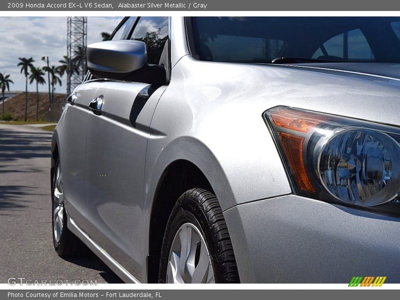 Alabaster Silver Metallic / Gray 2009 Honda Accord EX-L V6 Sedan