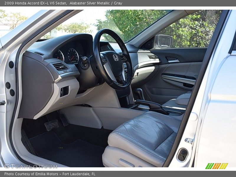 Alabaster Silver Metallic / Gray 2009 Honda Accord EX-L V6 Sedan