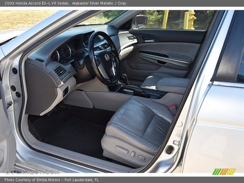 Alabaster Silver Metallic / Gray 2009 Honda Accord EX-L V6 Sedan