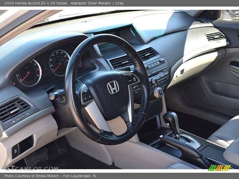 Alabaster Silver Metallic / Gray 2009 Honda Accord EX-L V6 Sedan