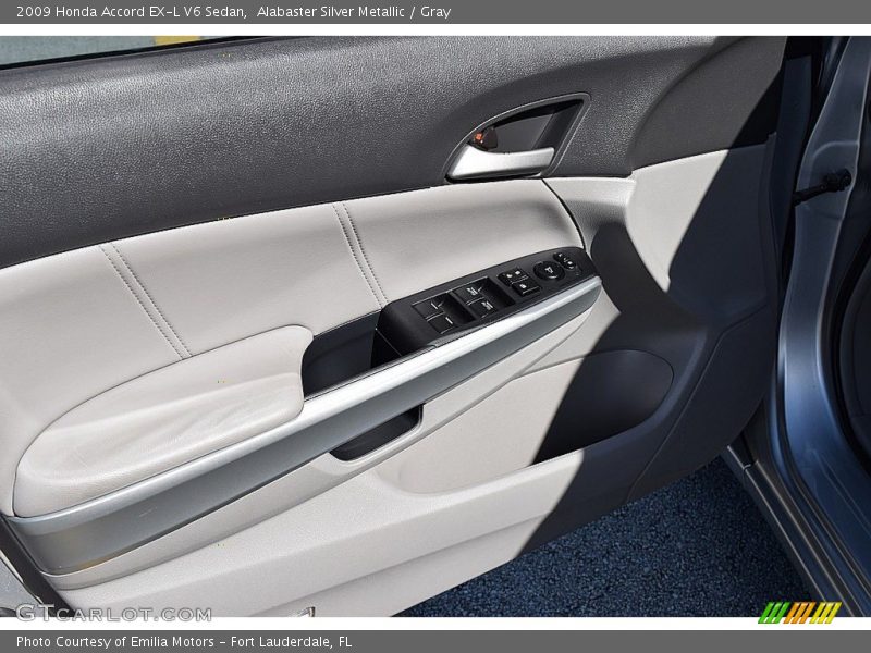 Alabaster Silver Metallic / Gray 2009 Honda Accord EX-L V6 Sedan