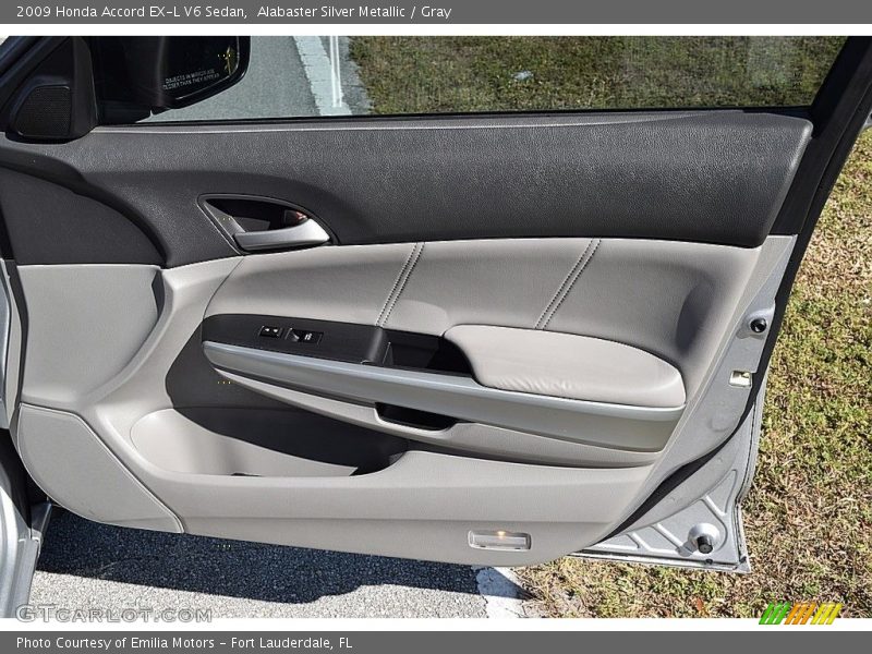 Alabaster Silver Metallic / Gray 2009 Honda Accord EX-L V6 Sedan