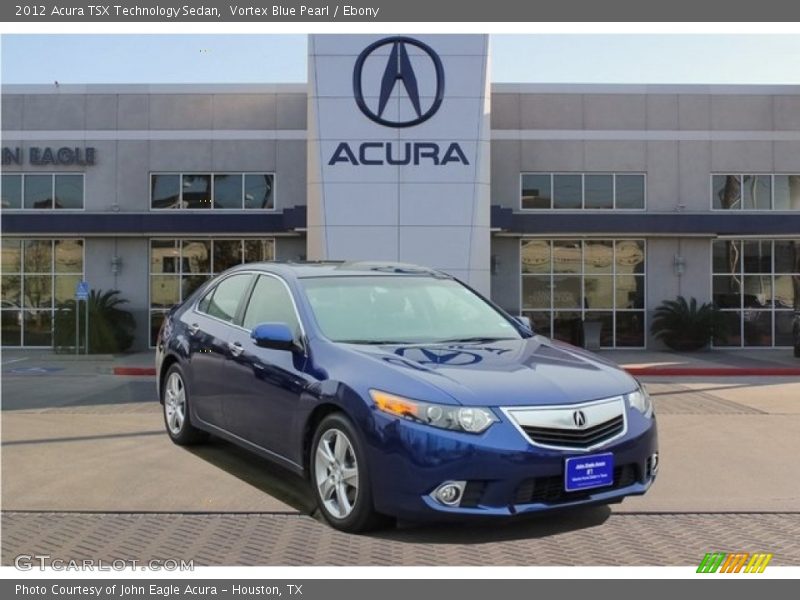 Vortex Blue Pearl / Ebony 2012 Acura TSX Technology Sedan