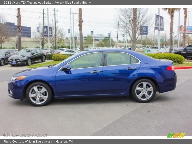 Vortex Blue Pearl / Ebony 2012 Acura TSX Technology Sedan