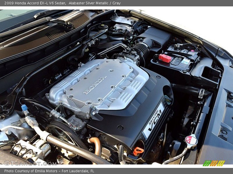 Alabaster Silver Metallic / Gray 2009 Honda Accord EX-L V6 Sedan