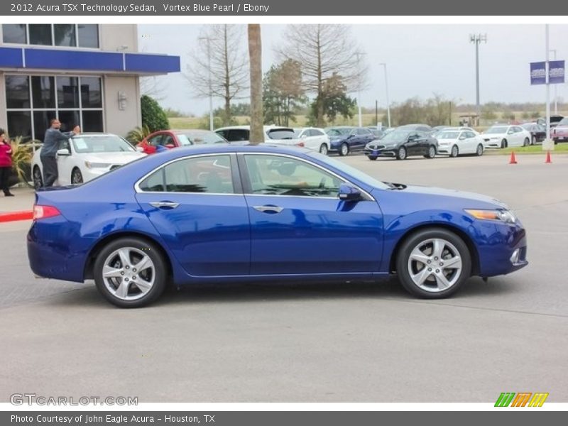 Vortex Blue Pearl / Ebony 2012 Acura TSX Technology Sedan