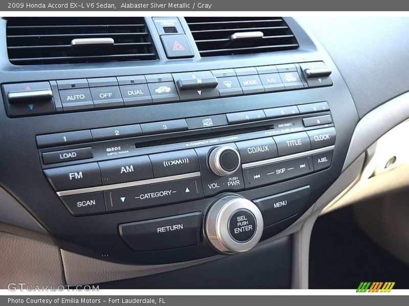 Alabaster Silver Metallic / Gray 2009 Honda Accord EX-L V6 Sedan