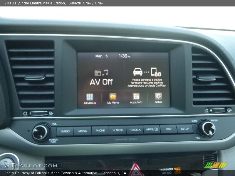 Galactic Gray / Gray 2018 Hyundai Elantra Value Edition