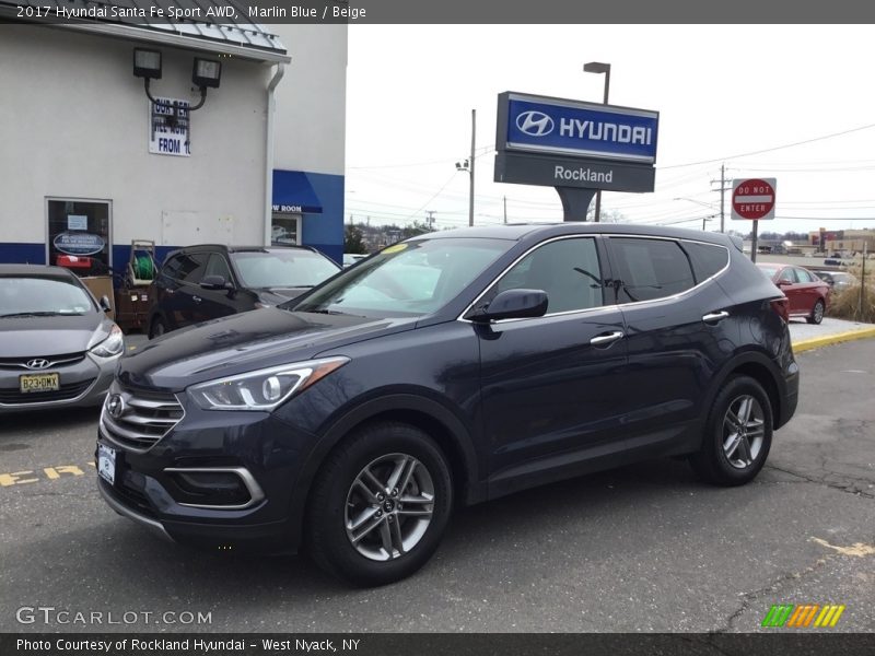 Marlin Blue / Beige 2017 Hyundai Santa Fe Sport AWD