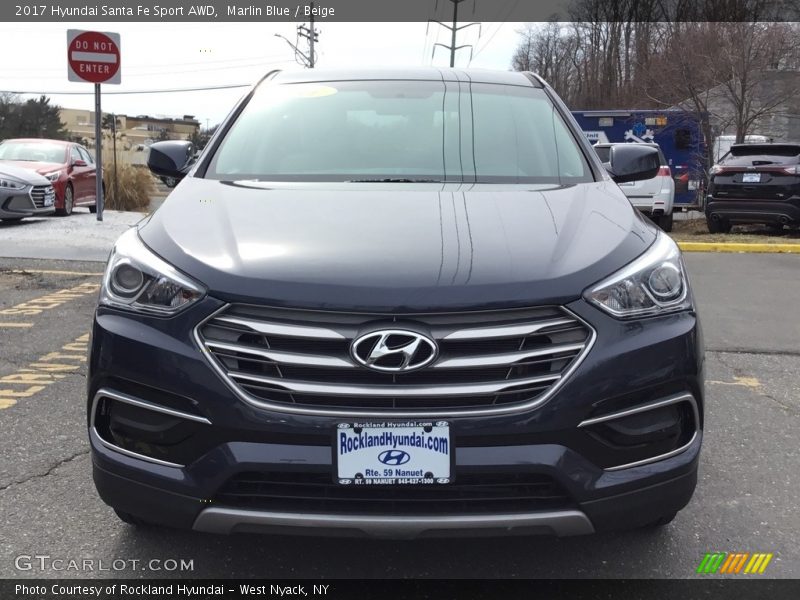 Marlin Blue / Beige 2017 Hyundai Santa Fe Sport AWD