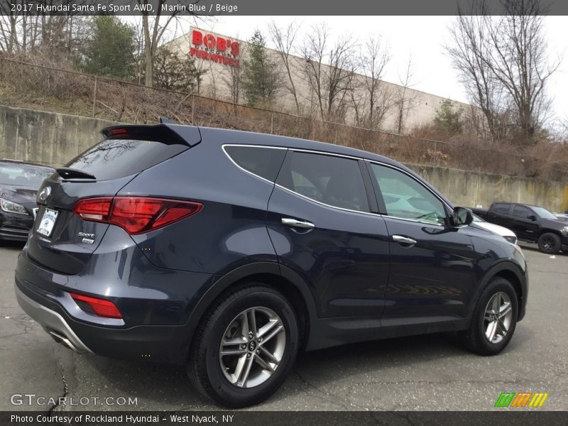 Marlin Blue / Beige 2017 Hyundai Santa Fe Sport AWD