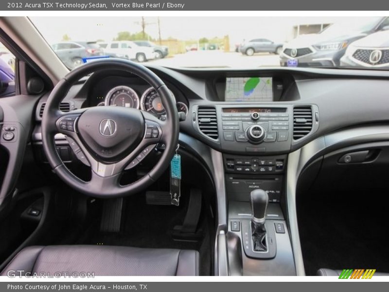 Vortex Blue Pearl / Ebony 2012 Acura TSX Technology Sedan