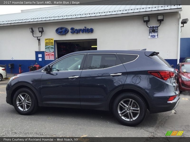 Marlin Blue / Beige 2017 Hyundai Santa Fe Sport AWD