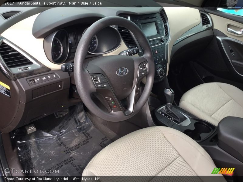 Marlin Blue / Beige 2017 Hyundai Santa Fe Sport AWD