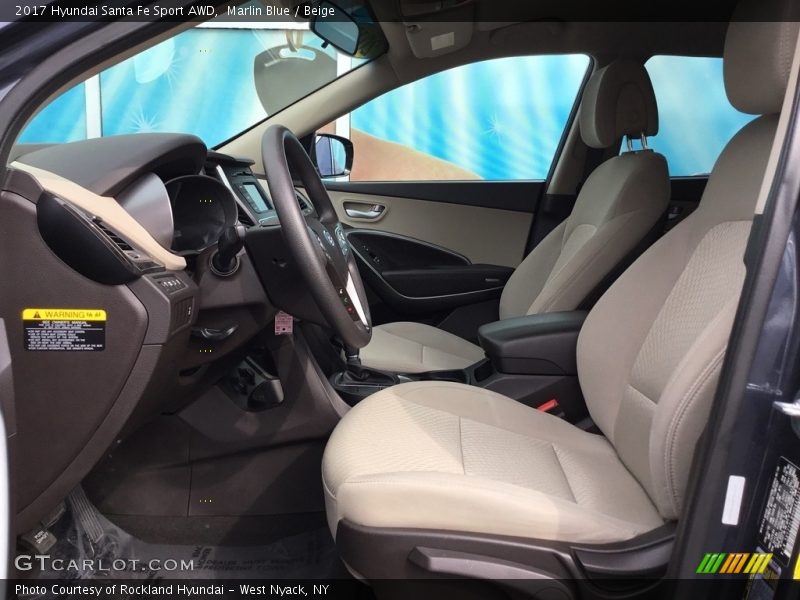 Marlin Blue / Beige 2017 Hyundai Santa Fe Sport AWD