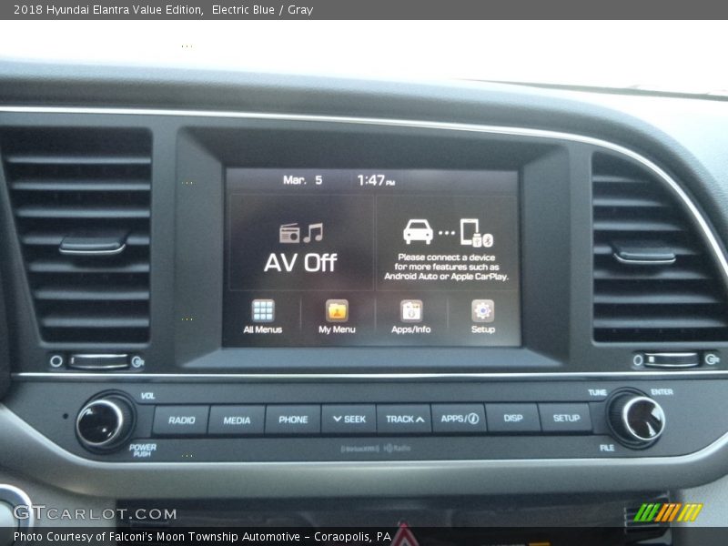 Electric Blue / Gray 2018 Hyundai Elantra Value Edition