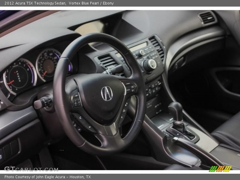 Vortex Blue Pearl / Ebony 2012 Acura TSX Technology Sedan