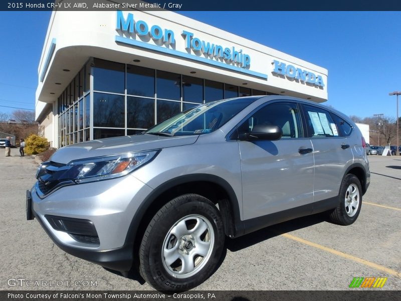 Alabaster Silver Metallic / Gray 2015 Honda CR-V LX AWD