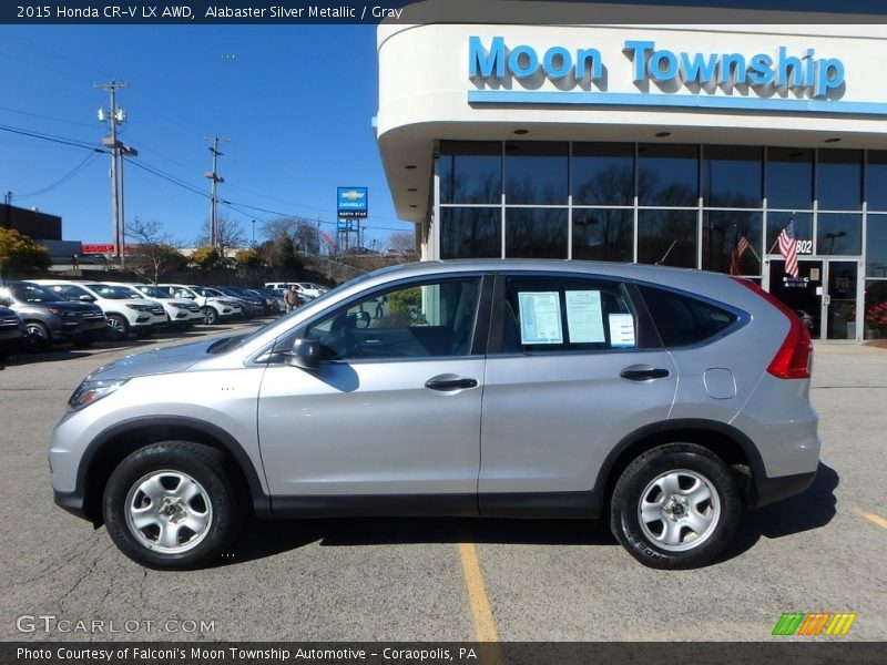 Alabaster Silver Metallic / Gray 2015 Honda CR-V LX AWD