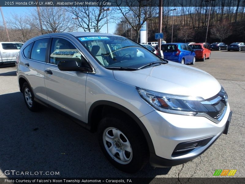 Alabaster Silver Metallic / Gray 2015 Honda CR-V LX AWD