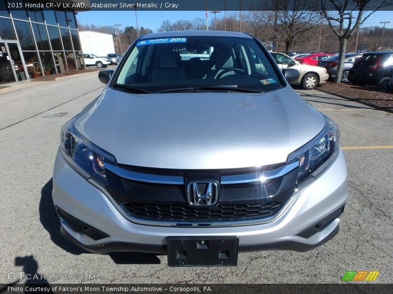 Alabaster Silver Metallic / Gray 2015 Honda CR-V LX AWD