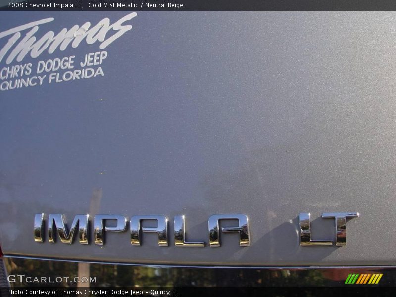Gold Mist Metallic / Neutral Beige 2008 Chevrolet Impala LT