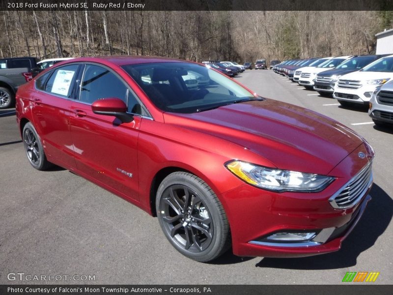 Ruby Red / Ebony 2018 Ford Fusion Hybrid SE