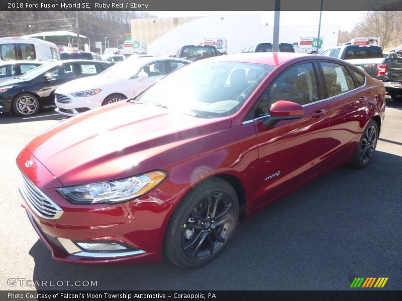 Ruby Red / Ebony 2018 Ford Fusion Hybrid SE