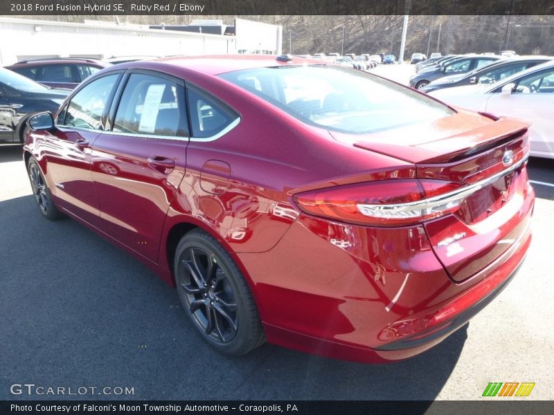 Ruby Red / Ebony 2018 Ford Fusion Hybrid SE