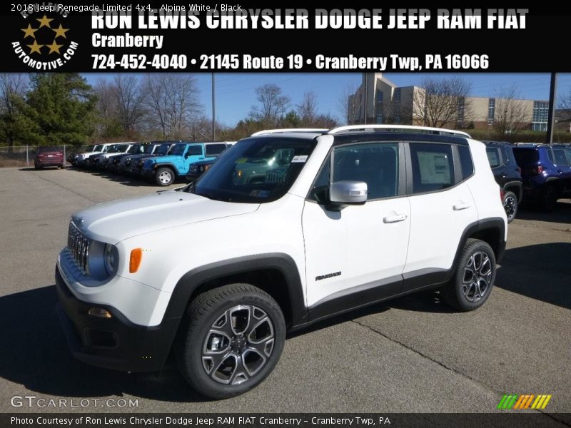 Alpine White / Black 2018 Jeep Renegade Limited 4x4