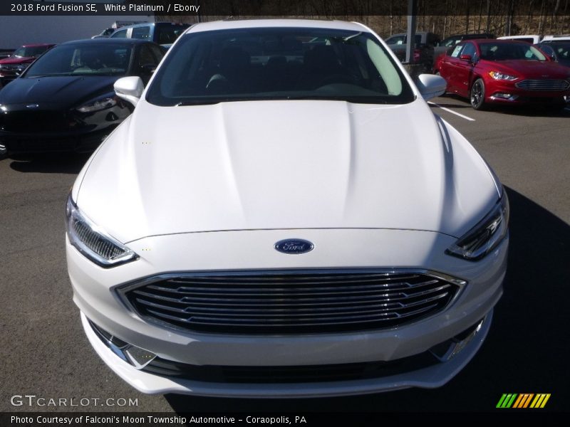 White Platinum / Ebony 2018 Ford Fusion SE