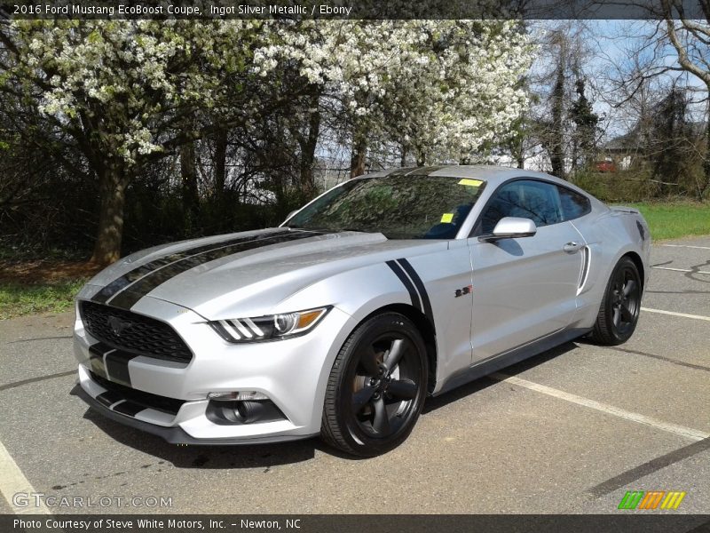 Ingot Silver Metallic / Ebony 2016 Ford Mustang EcoBoost Coupe