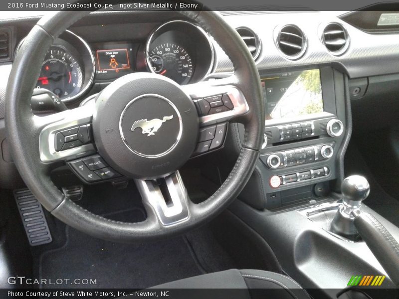 Ingot Silver Metallic / Ebony 2016 Ford Mustang EcoBoost Coupe